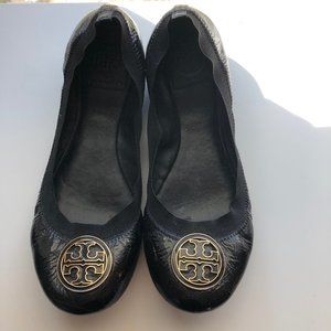 Tory Burch Caroline Ballet Flats Patent Black